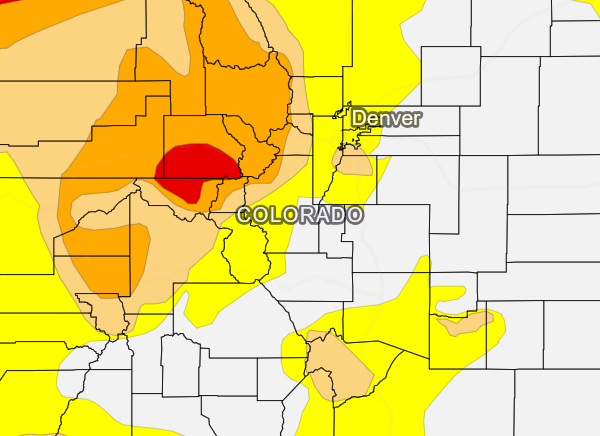 Map of drought conditions as listed in the article. 